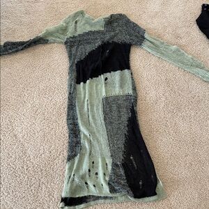 Grunge Stylish Patchwork Knit Dress